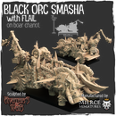 Black Orc Smasha with Flail on Boar Chariot