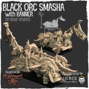 Black Orc Smasha with Banner on Boar Chariot