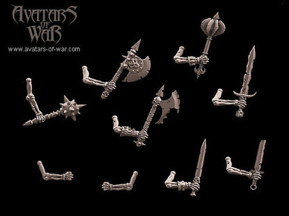 Skeleton Warriors with Weapons and Shields Multi-Part Regiment
