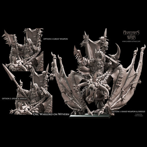 Orc Warlord on Wyvern with Great Axe
