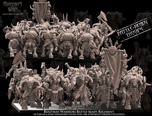 Beastmen with Weapons and Shields Regiment (20x warriors)