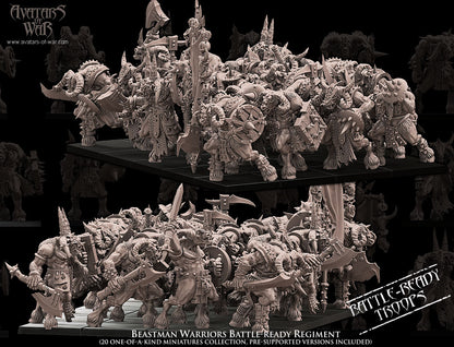 Beastmen with Weapons and Shields Regiment (20x warriors)