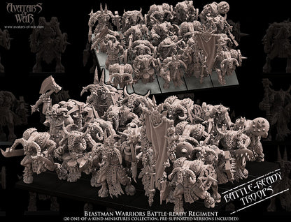 Beastmen with Weapons and Shields Regiment (20x warriors)