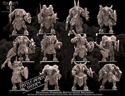 Beastmen with Weapons and Shields Regiment (20x warriors)