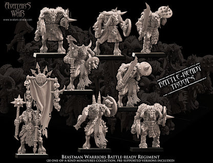 Beastmen with Weapons and Shields Regiment (20x warriors)