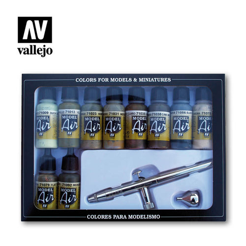 Vallejo Model Air Camouflage Colours and Ultra Airbrush Set