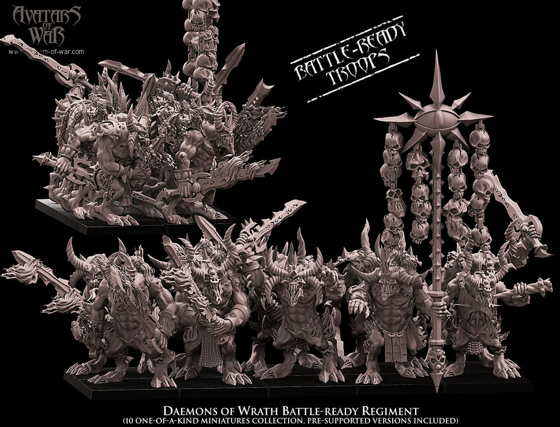Daemons Miniatures Avatars of War - Daemons - Daemons of Wrath Regiment – Mierce Miniatures
