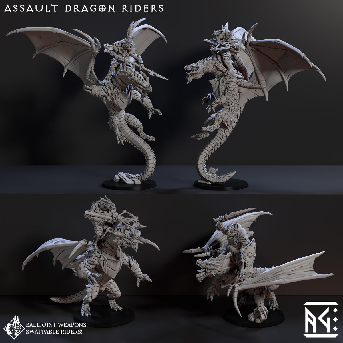 Assault Dragon Riders (4x warriors)