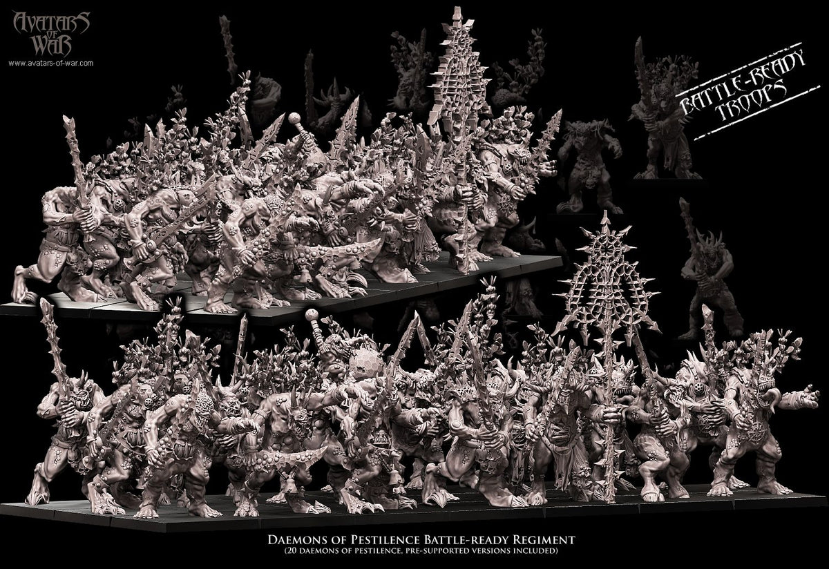 Daemons Miniatures Avatars of War - Daemons - Daemons of Pestilence Regiment – Mierce ...