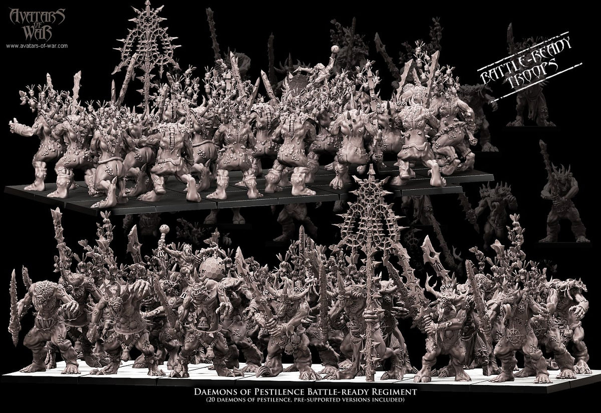 Daemons Miniatures Avatars of War - Daemons - Daemons of Pestilence Regiment – Mierce ...