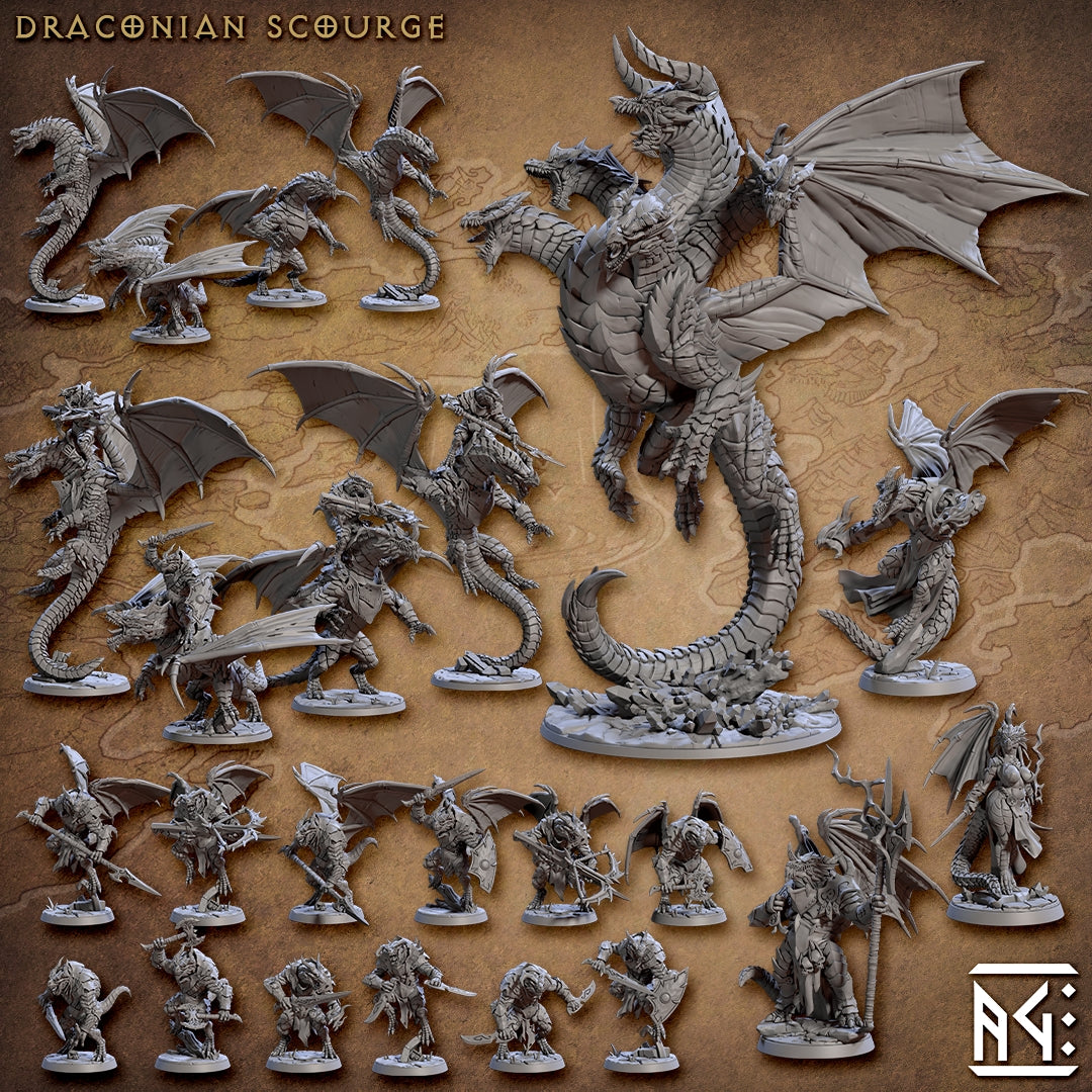 Draconian Scourge Battle Set with scenic bases
