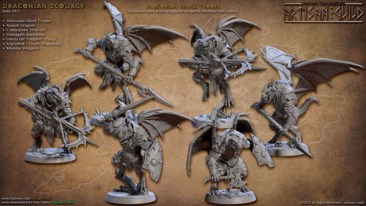 Winged Draconian Shock Troops (6x warriors)