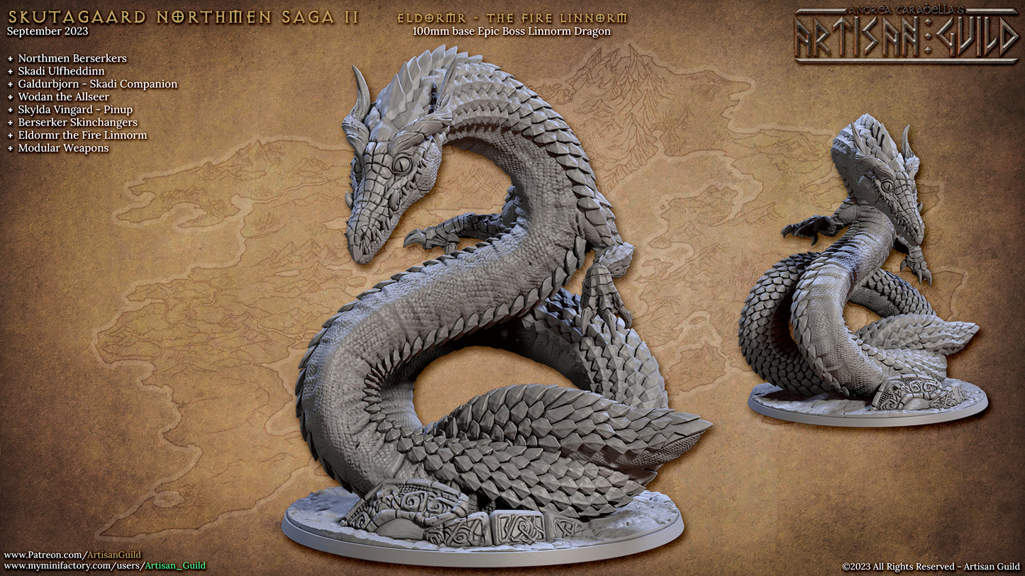 Eldormr the Fire Linnorm with scenic base