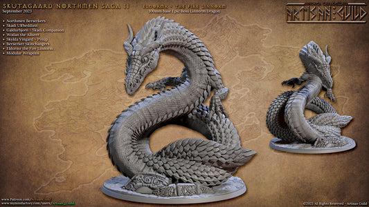 Eldormr the Fire Linnorm with scenic base