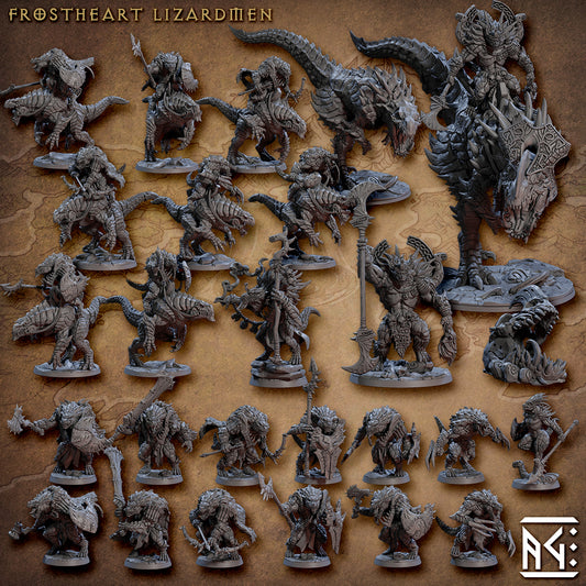 Frostheart Lizardmen Battle Set with scenic bases