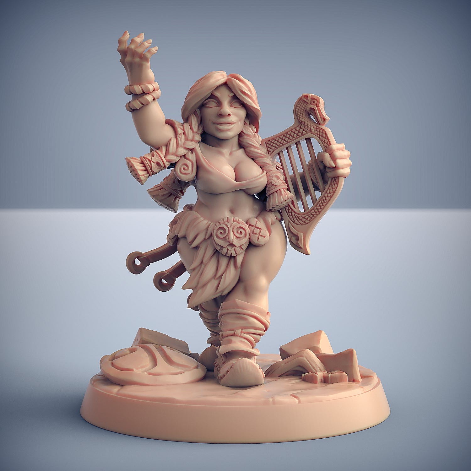 Gudrun the Skald with scenic base