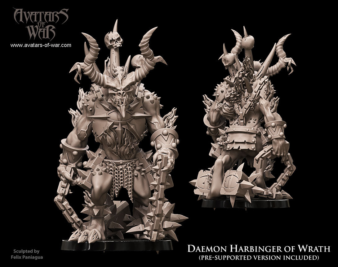 Daemons Miniatures Avatars of War - Daemons - Daemon Harbinger of Wrath with Flails ...