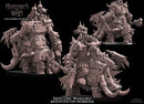 Black Orc Warlord on Boar with Two Axes