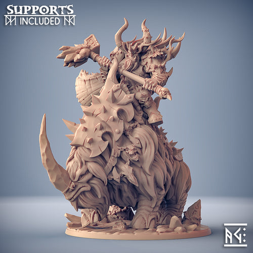 Gothrak Doomfist on Armoured Frosthorn with scenic base