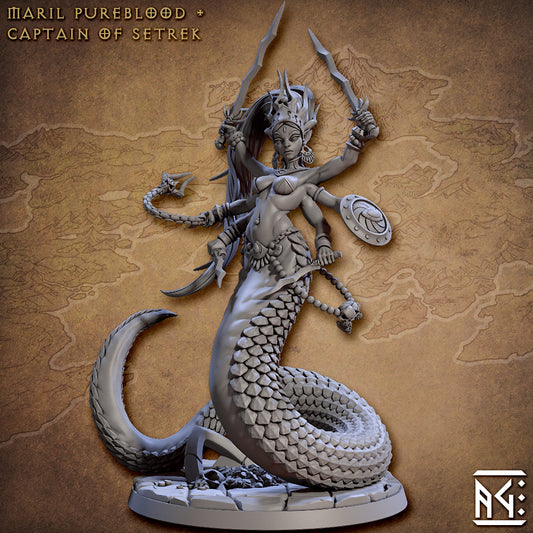 Maril Pureblood the Captain of Setrek with scenic base