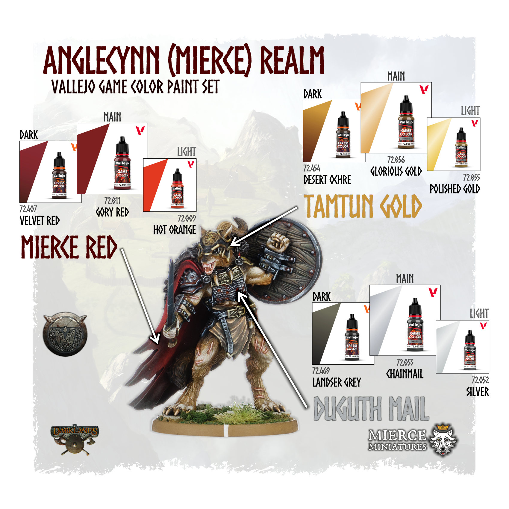 Anglecynn (Mierce) Realm Paint Set (Vallejo Game Color)