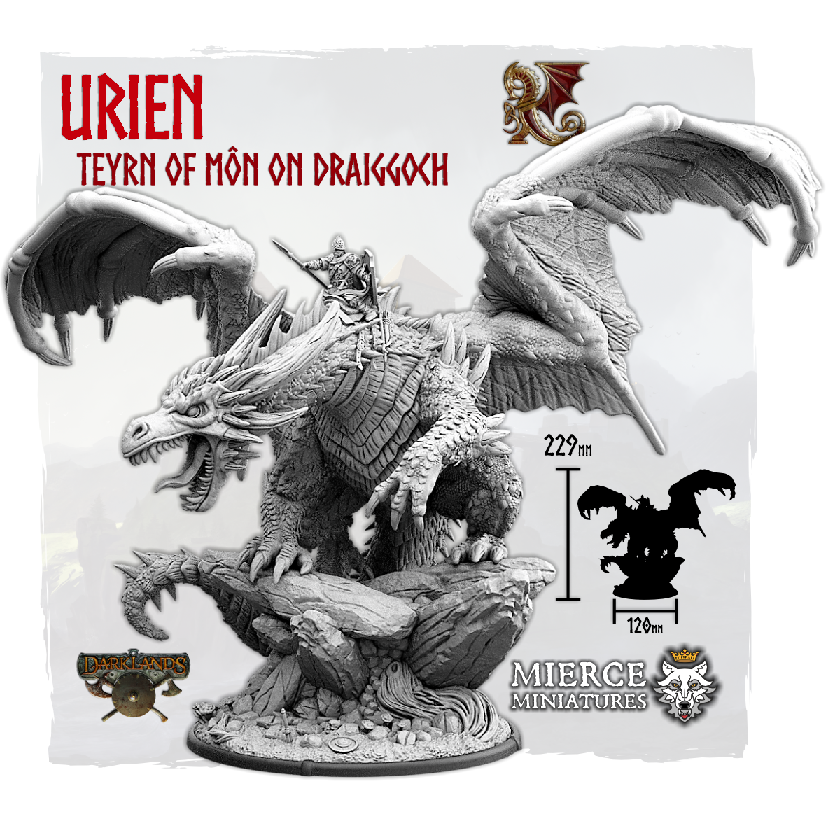 Draiggyn Urien, Teyrn of Môn on Foot and on Draiggoch