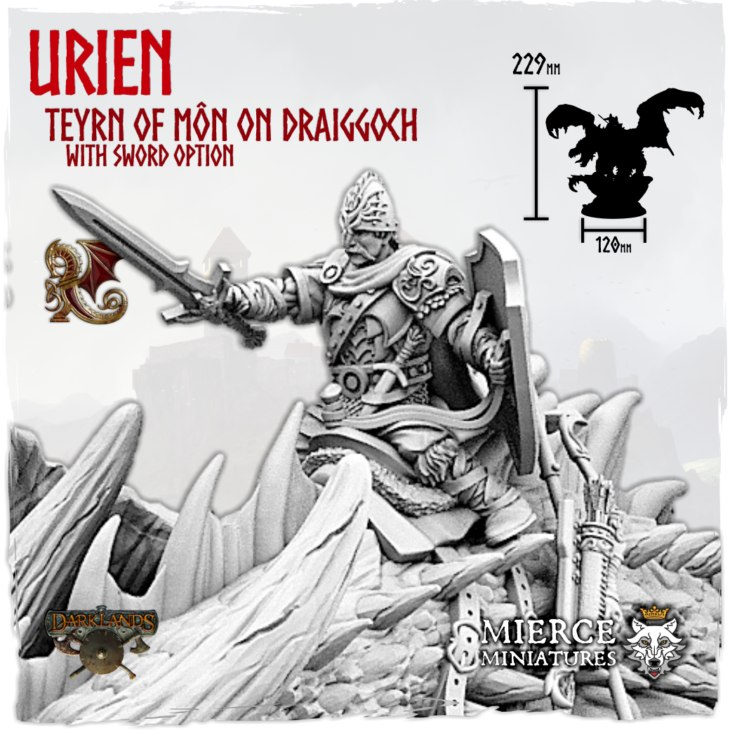 Draiggyn Urien, Teyrn of Môn on Draiggoch with sword option