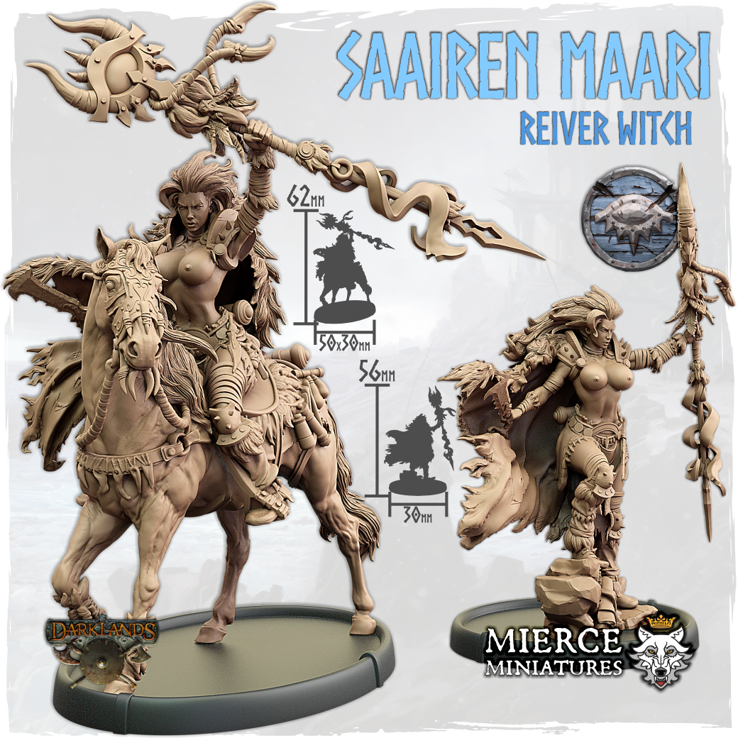 Saairen Maari, Reiver Witch on Foot and on Horse [Pin Up]