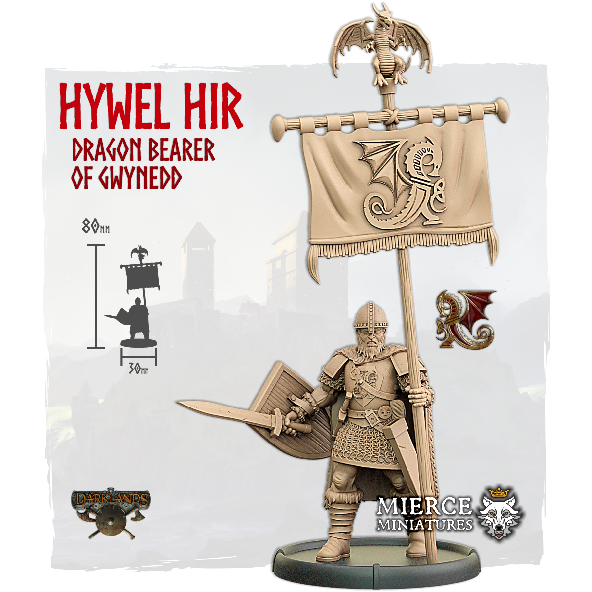 Hywel Hir, Dragon Bearer of Gwynedd on Foot