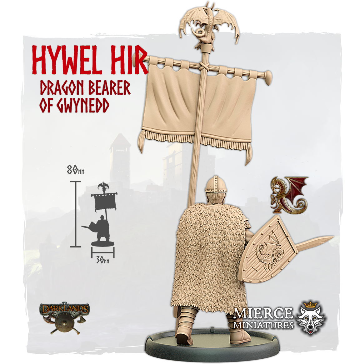 Hywel Hir, Dragon Bearer of Gwynedd on Foot