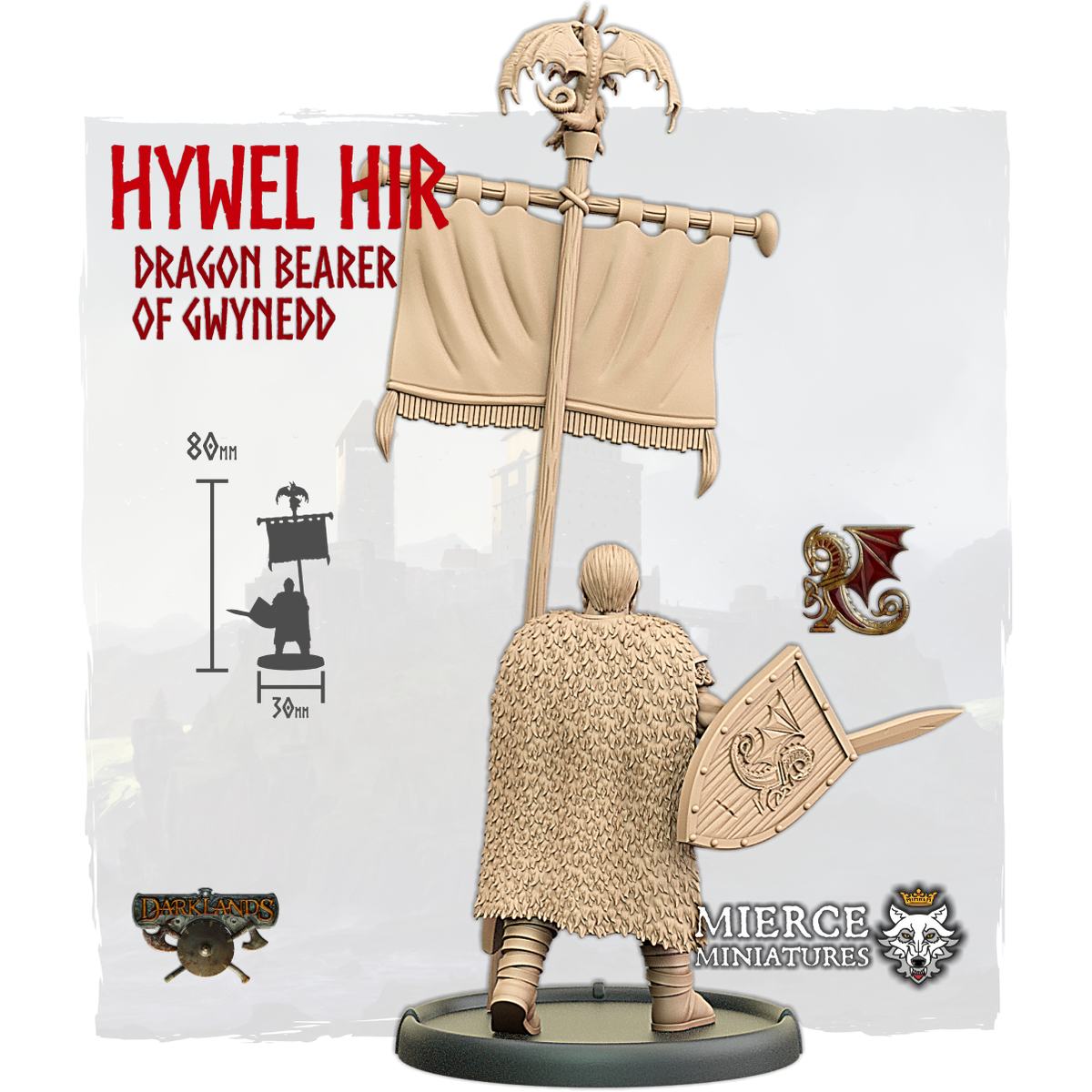 Hywel Hir, Dragon Bearer of Gwynedd on Foot
