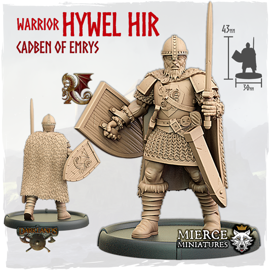 Warrior Hywel Hir, Cadben of Emrys on Foot