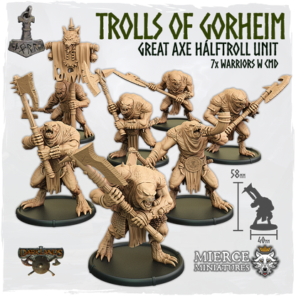 Trolls of Gorheim, Great Axe Hálftroll Unit (7x warriors w cmd)