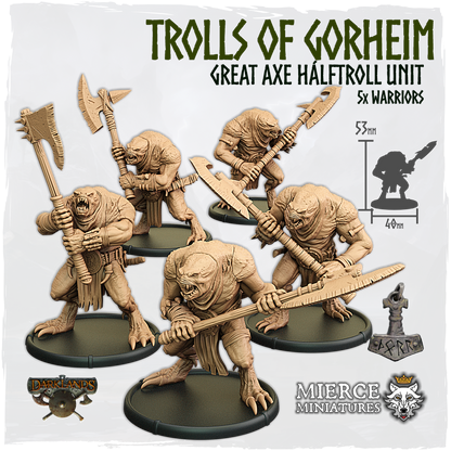 Trolls of Gorheim, Great Axe Hálftroll Unit (5x warriors)