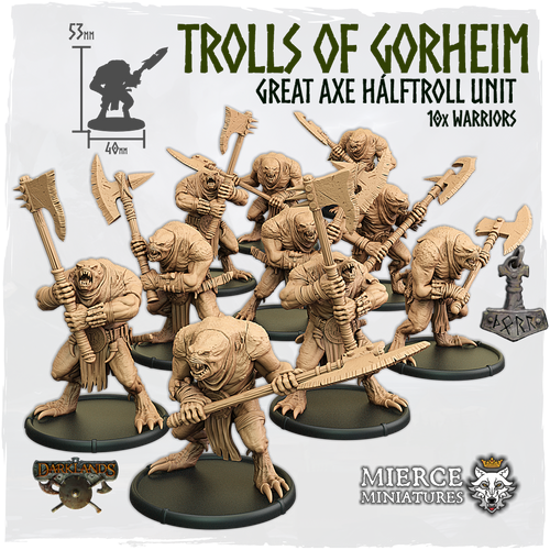 Trolls of Gorheim, Great Axe Hálftroll Unit (10x warriors)
