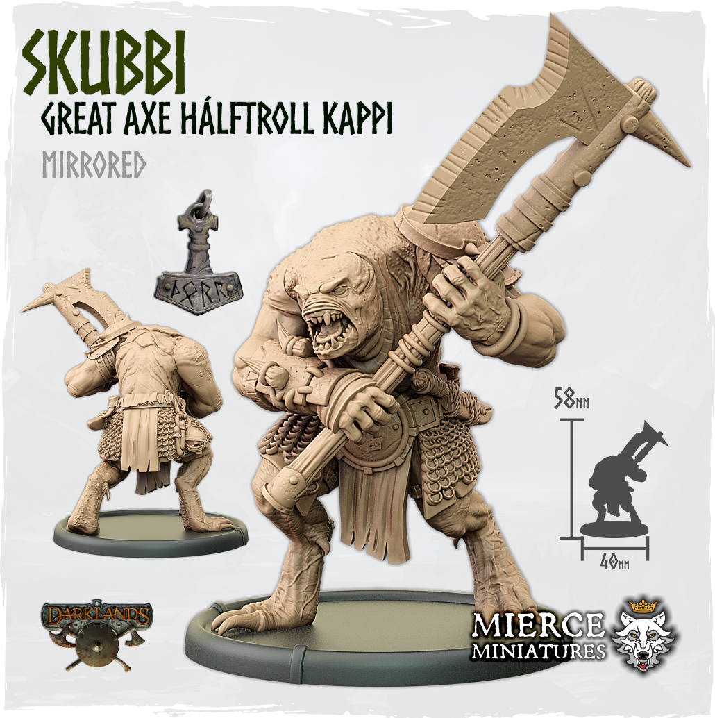 Skubbi, Great Axe Hálftroll Kappi [mirrored]