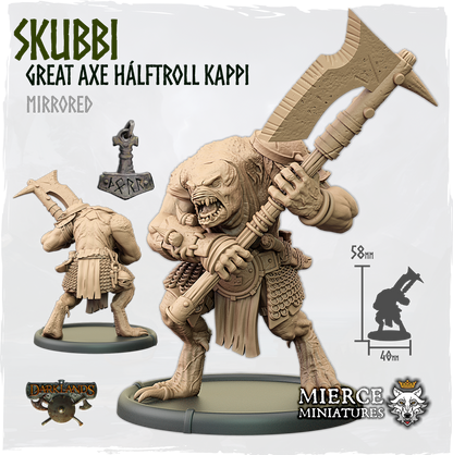 Skubbi, Great Axe Hálftroll Kappi [mirrored]