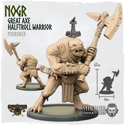 Nogr, Great Axe Hálftroll Warrior [mirrored]