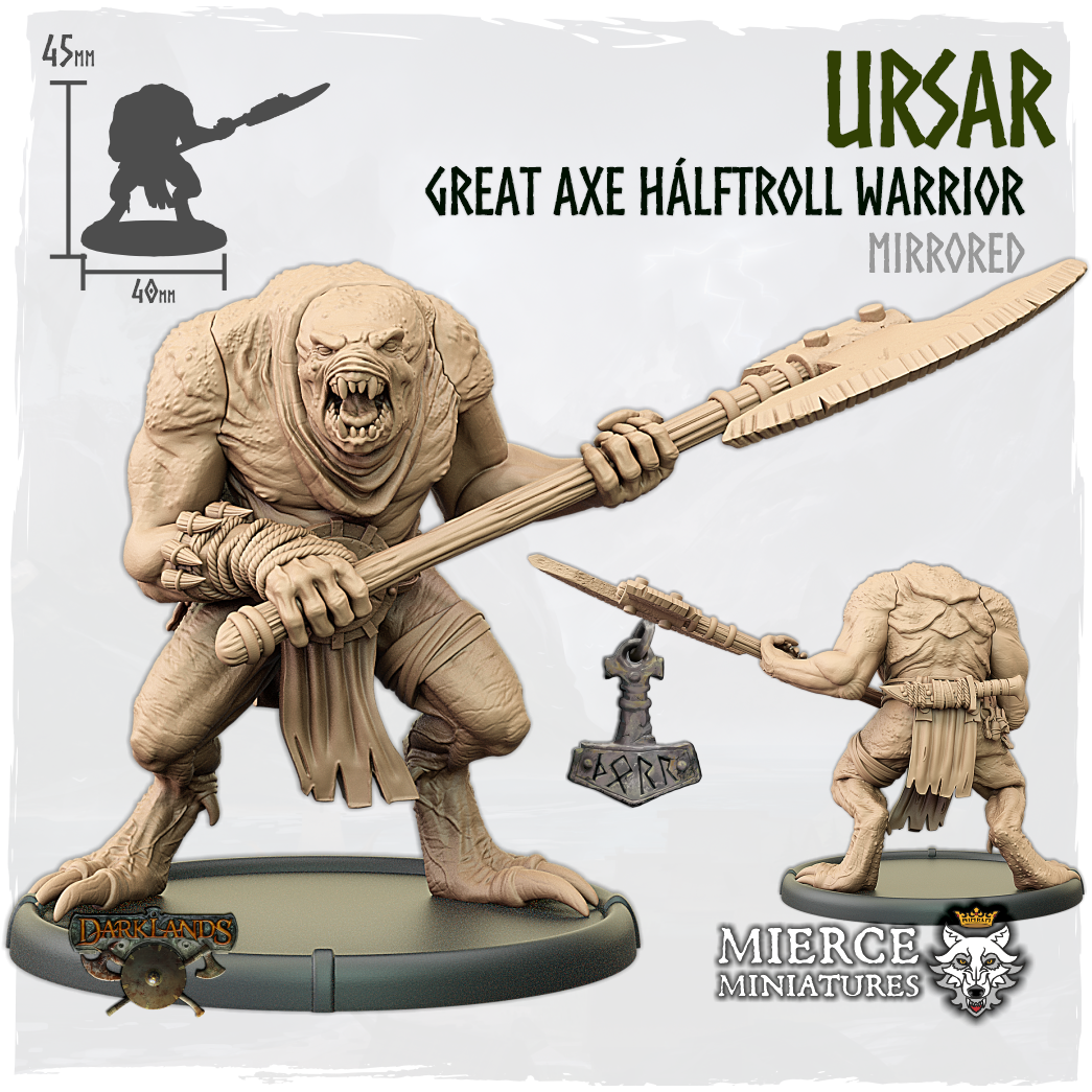 Ursar, Great Axe Hálftroll Warrior [mirrored]