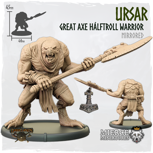 Ursar, Great Axe Hálftroll Warrior [mirrored]