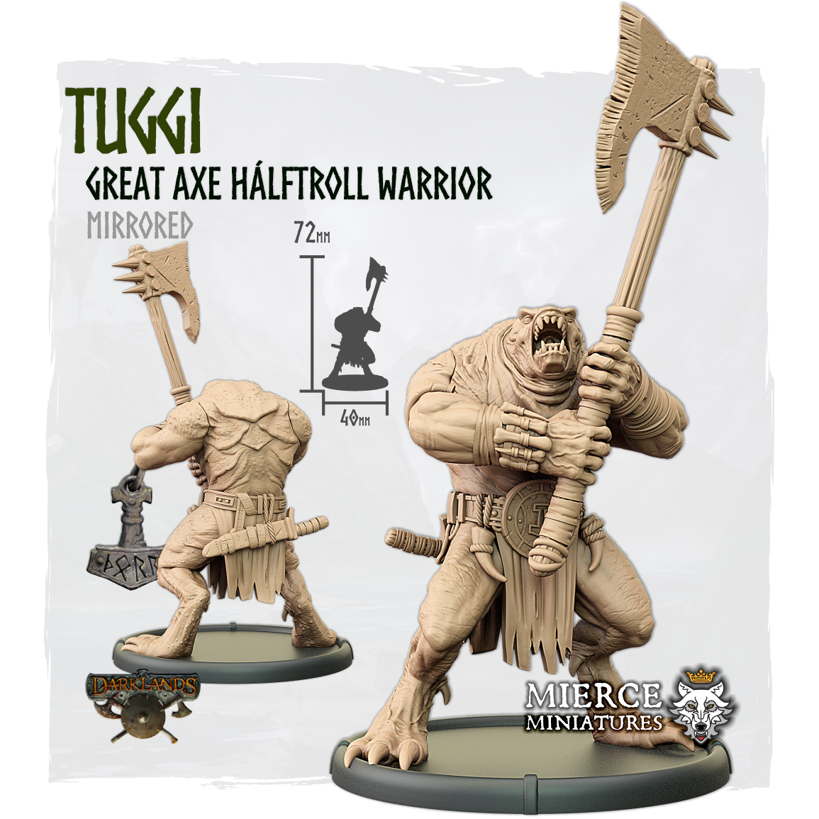 Tuggi, Great Axe Hálftroll Warrior [mirrored]