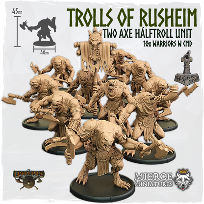 Trolls of Rusheim, Two Axe Hálftroll Unit (10x warriors w cmd)