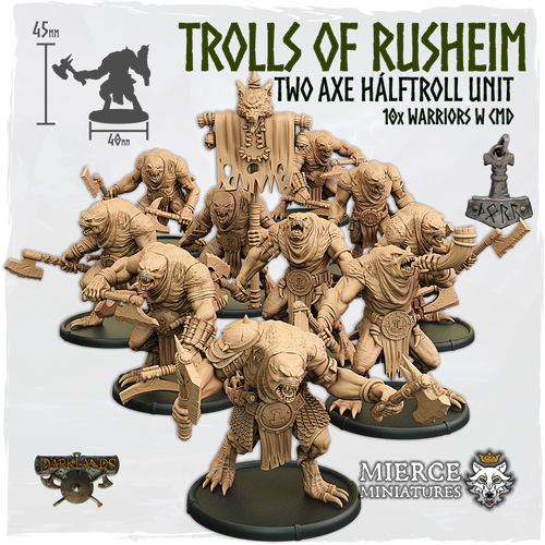 Trolls of Rusheim, Two Axe Hálftroll Unit (10x warriors w cmd)