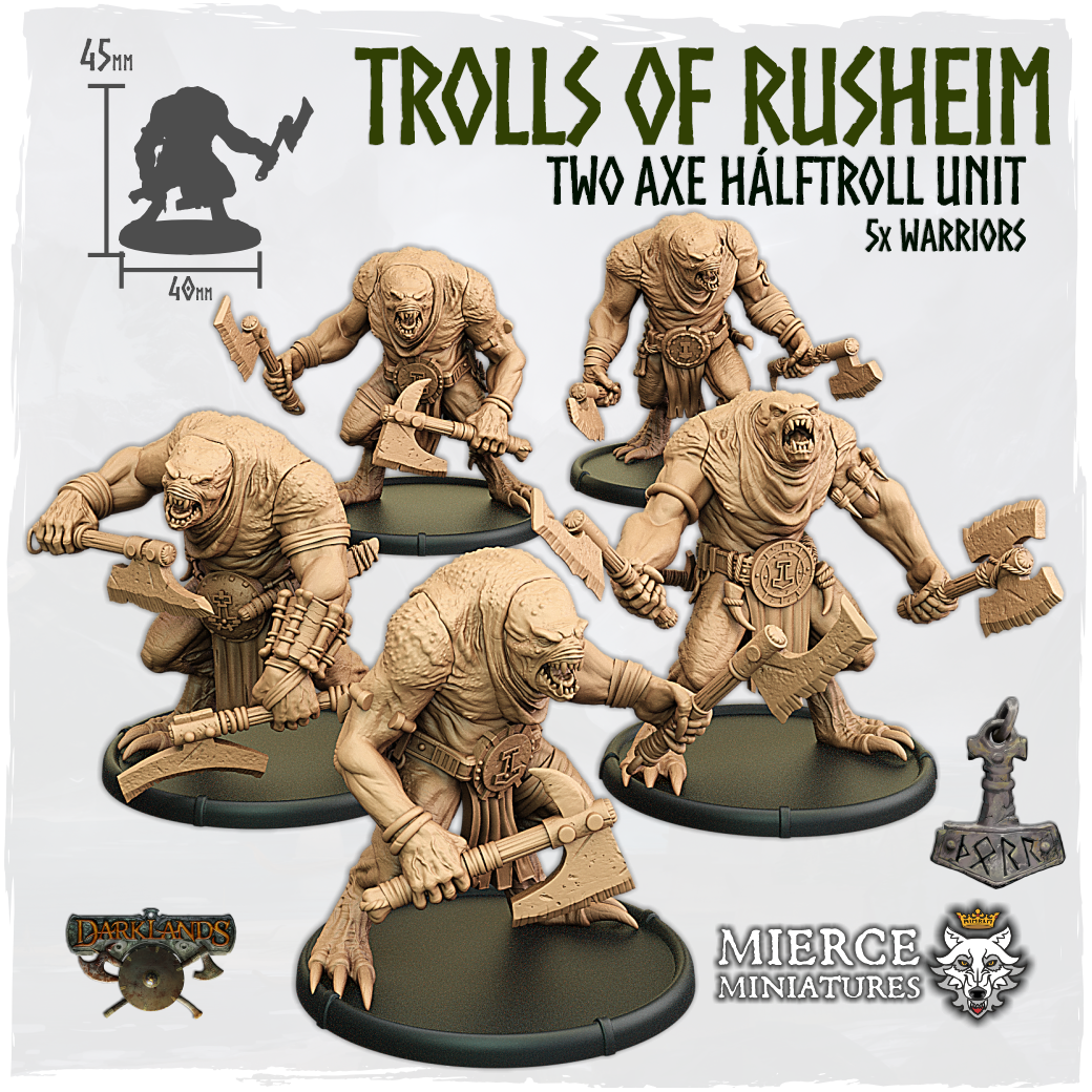 Trolls of Rusheim, Two Axe Hálftroll Unit (5x warriors)