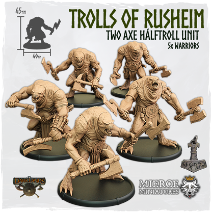 Trolls of Rusheim, Two Axe Hálftroll Unit (5x warriors)