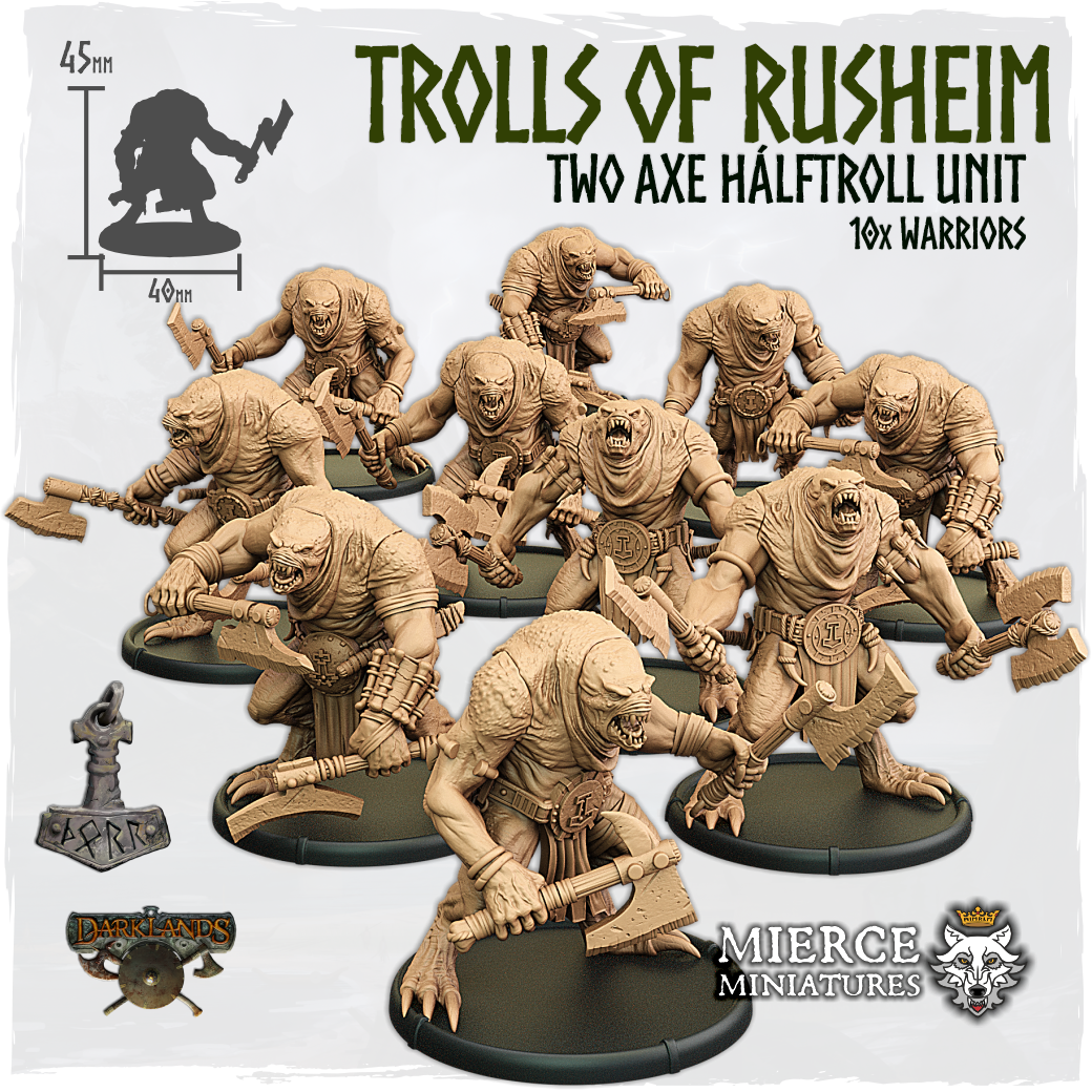 Trolls of Rusheim, Two Axe Hálftroll Unit (10x warriors)