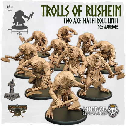 Trolls of Rusheim, Two Axe Hálftroll Unit (10x warriors)