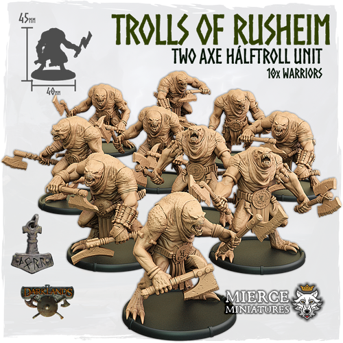 Trolls of Rusheim, Two Axe Hálftroll Unit (10x warriors)