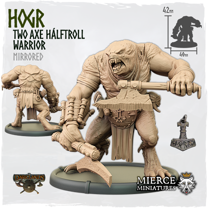 Hogr, Two Axe Hálftroll Warrior [mirrored]