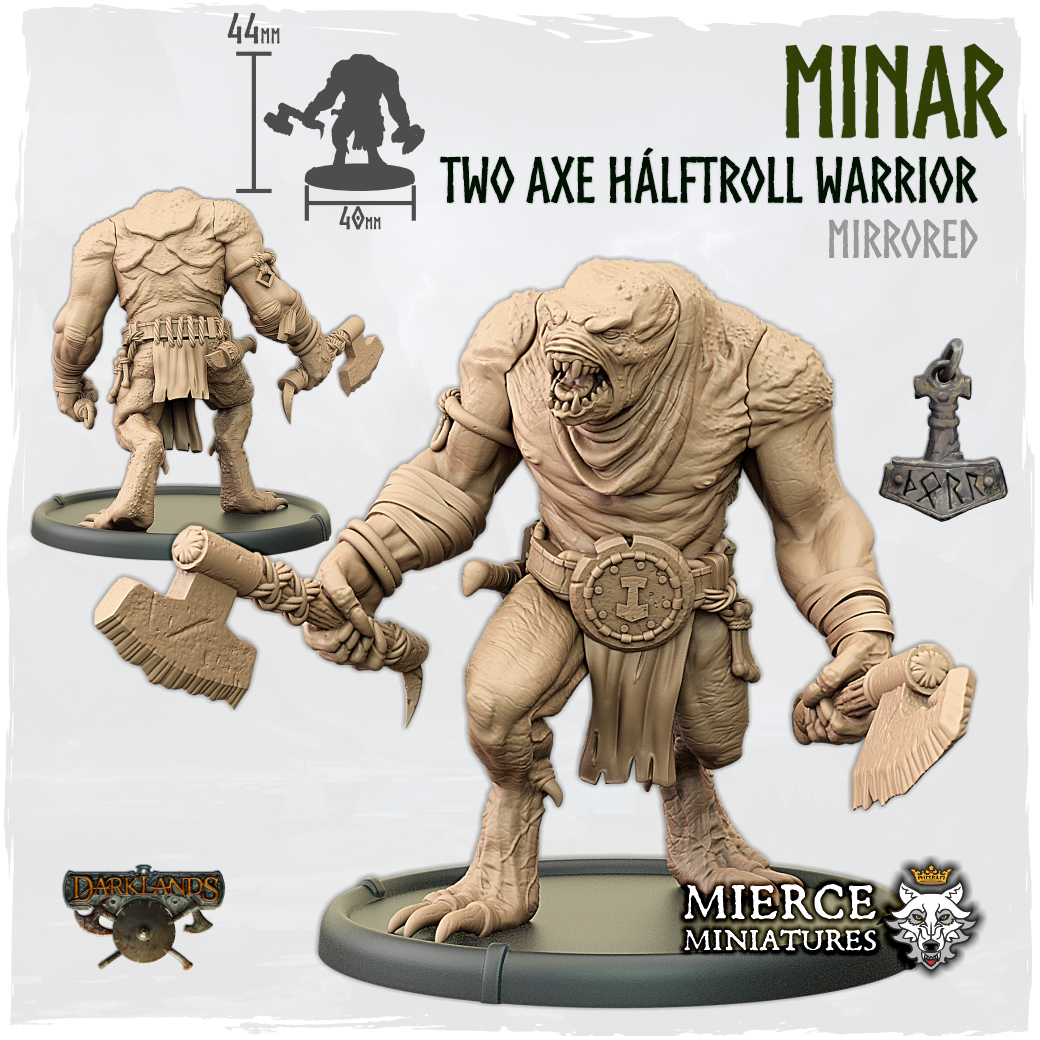 Minar, Two Axe Hálftroll Warrior [mirrored]